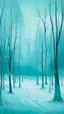 Placeholder: A cyan forest with frozen trees painted by Georges Seurat