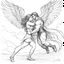 Placeholder: pencil sketch:: single line:: fantasy art, Jacob wrestling with angel.