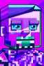 Placeholder: a portrait of a purple Minecraft guy, 2d, large pixel style