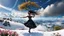 Placeholder: The camera zooms in, focusing sharply on very beautiful black godus girl with make up Lily wearing pretty dress as she dances gracefully in the same romantic environment with flowers and sky with nice clouds. Her joy and youth are presented against the backdrop of the surreal surroundings.a snow covered tree sitting on top of a snow covered slope, detailed swirling water tornado, national geographic footage, inspired by Sim Sa-jeong, by Huang Tingjian, still from a 2015 pixar movie, infrared ca