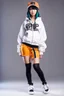 Placeholder: a cute full body shot of anime adult lady wearing hip hop dance clothes standing