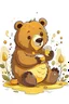 Placeholder: cute drawing of a brown bear with honey