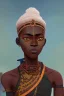 Placeholder: african portrait, warrior costume, village, meditation, woods, galaxy sky, 8k quality