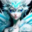 Placeholder: icy blue, anime,beautiful wolfed creature ,feathers , elve fae, majestic, ominous, ice, scales,frost on skin, dnd character portrait, intricate, oil on canvas, masterpiece, expert, insanely detailed, 4k resolution, retroanime style, cute big circular reflective eyes, cinematic smooth, intricate detail , soft smooth lighting, soft pastel colors, painted Rena