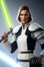 Placeholder: portrait jedi, tunique et armure de combat blanche, capuche, sabre laser, ceinture, temple, 4K