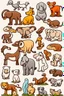 Placeholder: animals, cartoon style, thick outline, low details, Vivid Color