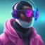 Placeholder: stylized Rabbit, smiling, cyberpunk headphone, sunglass, gangsta gold neckless, full body, magenta puffer jacket, manila city backdrop, dramatic lighting, hyper realistic, unreal engine 5, 16k