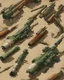 Placeholder: photorealistic, military cybernetics, weapons test, military colors, browns, beige, green, rust