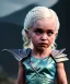 Placeholder: Daenerys Targaryen toddler, dragon, full body, dramatic lighting, angry, hyper realistic,