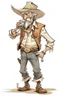 Placeholder: Bare drunk old cowboy in pants