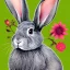 Placeholder: rabbit and Wonderful grimore with flowers, knowledge and fairy tale, style midjourney v4