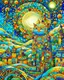 Placeholder: Gorgeous amazing patchwork, Kandinsky dot line drawing, highly detailed, exquisitely intricate, beautiful, clear, high quality, colorful, great golden sunset, fantastic - Daniel Merriam, Iwona Lifsches, Alex Alemany, fractal, mosaic, layers, multidimensional, 3D, teal sparkling trees, glistening gold leaves, skyline, . Starry night. Gustav Klimt, purple flowers, sunflowers, gray clouds Modifiers: extremely detailed intricate beautiful imperial colors high definition hdr Leonid Afremov Big round