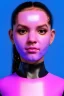 Placeholder: Ultra Realistic image, Rosalía artist, casual portrait, normal complexion, natural small busty, two bows, little chopsticks hair ,black eye long liner, latex t-shirt, inflatable open coat, gold pink and blue style, spray line glow make up, geometric led jewelry, fog, hot, inflatable style latex coat, vibrant color, highly detailed, art stations, concept art, smooth, unreal engine 5, god rays, ray tracing, RTX, lumen lighting, ultra detail, volumetric lighting, 3d, finely drawn.