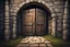 Placeholder: fantasy medieval open door