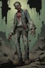 Placeholder: zombie, portrait, comic book, full body, standing