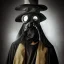 Placeholder: plague doctor, horror, hyperrealism, masterpiece, expert, 8K, dramatic lighting, sharp focus, dark, black, steampunk