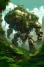 Placeholder: hanging gardens on a colossal mecha