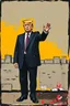 Placeholder: trump standing in gaza in the style of basqiat