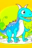 Placeholder: Generate a drawing of a dinosaur for a coloring book aimed at 4-year-olds. The dinosaur should be friendly, fun and simple. I prefer vibrant colors and a cartoonish style. Make sure the dinosaur is easy for children to recognize and color. children. Output format: PNG with a resolution of at least 1500x1500 pixels