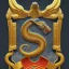 Placeholder: coat of arms of an astec city featuring snakes and feathers, very detailed