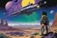 Placeholder: (in the style of Orion, by Masamune Shirow) ((heavy metal / metal hurlant: psychedelic) In a desert landscape straight out of a paranoid 1970s underground comic, under a sky pulsating with impossible green and purple cosmic dust, Cheech and Chong are captured by a lens smeared with hallucinatory residue, building a rocket. This is not NASA. This is their rocket. It's constructed from salvaged metal drums, rusty chrome, countless 'UP IN SMOKE' signs, empty bong bowls, and a nose cone made from a