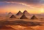 Placeholder: An ancient Egypt city at sunrise with 2 pyramids in the background, by matthieu lauffray, beautiful Egyptian temples, stunning environment, perfect composition, oil on canvas, super highly detailed, wide-angle, diffused lightning,8 k Uhd