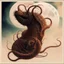 Placeholder: in style of Daniel Merriam, mongolian death worms, writhing, sinister, mortal pangs of scenic solitude, dreamscape, surreal