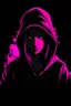 Placeholder: Hacker girl in a hooded sweater as black and pink as a logo