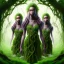 Placeholder: photo. .three women. A mother. Two daughter. Twins. A mother with her children. three young black women. wood nymphs emerging from the forest. Her hair looks like vines. Dreadlocs. Her skin is the colour of dark soil. Her skin looks like tree bark. Her clothing is made of vines, grass and leaves.