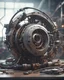 Placeholder: Futuristic gadget LOGO made with engine parts and wires dysoptia cyberage HAWKEN postapocalyptic dysoptia scene photorealistic uhd 8k VRAY highly detailed HDR