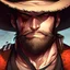 Placeholder: Clear focus, High resolution, max detail, Portrait, bearded, Gunslinger, Cowboy, cowboy hat, serious face, Blood Splatter