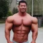 Placeholder: Male, steroid, bodybuilder, super heavy weight, massive, handsome, beautiful, front view, shredded, smile, singlet