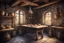 Placeholder: fantasy medieval kitchen with a table and an open door