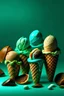 Placeholder: Make an image of scoops of gelato with teal background