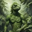 Placeholder: Leafy Man-Lizard in Clayton Crain art style