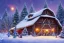 Placeholder: A barn in December, with snow on the ground, Pixar, Dreamworks, Disney