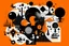 Placeholder: illustration, orange and black elements, freedom of speech