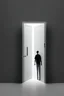 Placeholder: high-res minimalistic picture showing the person in front of two doors