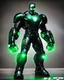 Placeholder: Super IRONMAN armor, kryptonite powered, black armor, black chrome, green lights, built by wayne enterprises, designed by stark industrieshttps://stablecog.com/generate?o=37b70ee1-cbf6-4de2-8ffe-0e02f33ce34f