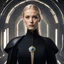 Placeholder: She stands tall, her presence commanding respect. A young Bene Gesserit, a woman of poise and grace, adorned in the traditional black robes of her order. Her eyes, piercing and calculating, seem to hold a depth of knowledge beyond her years. The bridge of the spaceship is her realm, her domain.