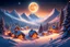 Placeholder: Fantastic, lunar, alien, unusual, starry, winter, mountain resort, high detail, complex details, high resolution, clear quality, beautiful lighting, spectacular lighting, deep shadows, warm colors, warm light, Dmitry Vishnevsky, Elegant, 8k, Oil on canvas, Super detailed, 4K 3D, Clear quality, Colorful, Very cute