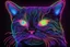 Placeholder: Black light art, neon cat