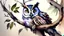 Placeholder: watercolor painting of an owl sitting on a branch