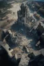 Placeholder: Destroyed City, medieval ruins, debris, stone, breched, brocken, Perspektiv from the sky,
