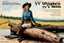 Placeholder: WESTERN TV SERIES 1883 magazine high res photo cover by Ralph Steadman: special western, Faith Hill as matriarch Margaret Dutton in 1883: A Yellowstone Origin Story, lake, forest, meadow, on a log, undies