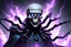 Placeholder: Death warmed over is a half flesh half machine version of the grim reapler with 8 spider like eyes and a central eye to see everying else.