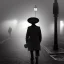 Placeholder: a man wearing a trench coat and hat walking down the street of london, lots of fog, dramatic, dramatic lighting, volumetric lighting, hyperrealism, 8k, high quality, photorealistic, lot of details