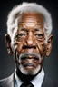 Placeholder: Morgan Freeman with a tiny head and huge eyes and pointy ears