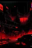 Placeholder: pos-apocalyptic cyberpunk city, a plubicity showing the number "2222", abstract black painting, illuminated red neon, concept art, dark, high contrast, make it as a sticker