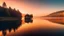 Placeholder: A serene sunrise scene by a tranquil lake with a small house on the shore. The sky is a beautiful gradient of warm colors reflected in the calm water, creating a peaceful atmosphere.